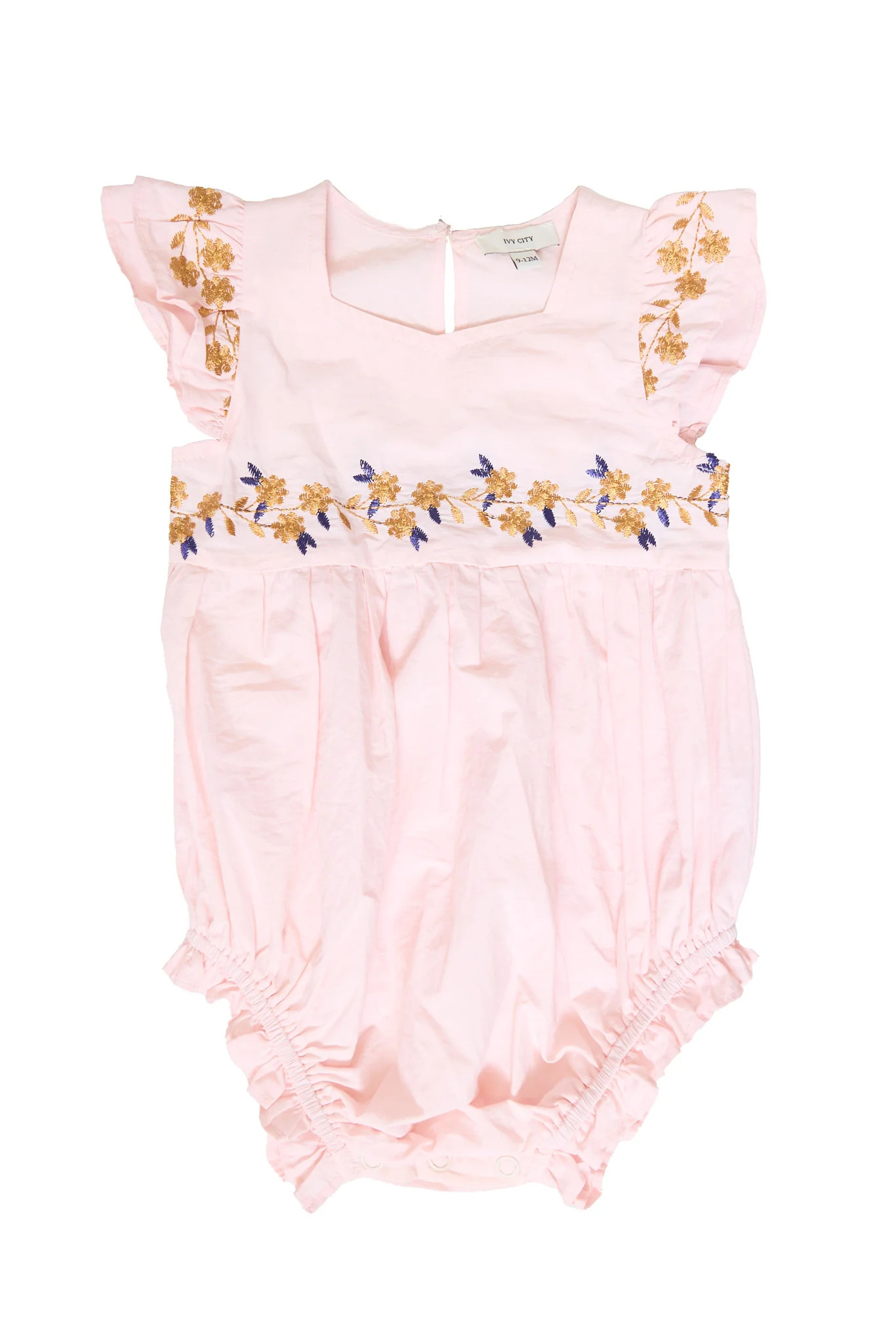 Baby Hattie Romper in Embroidered Spring Floral | Ivy City Co