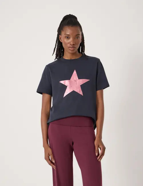 Hush Bea Graphic Star T-Shirt in Navy Blue at Nordstrom, Size Small | Nordstrom