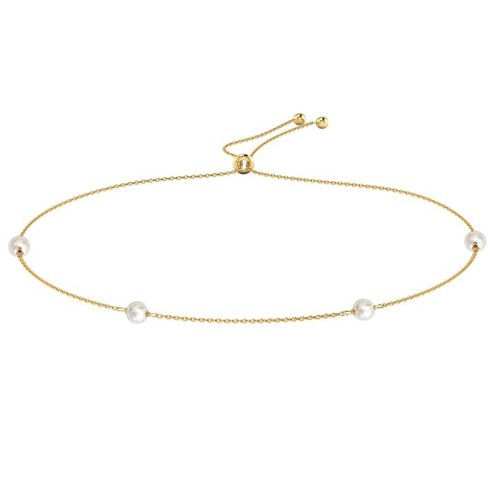 Pearl Bracelets for Women - Freshwater Pearls 14k Gold Chain Women Bracelets or Bracelet for Girl... | Amazon (US)