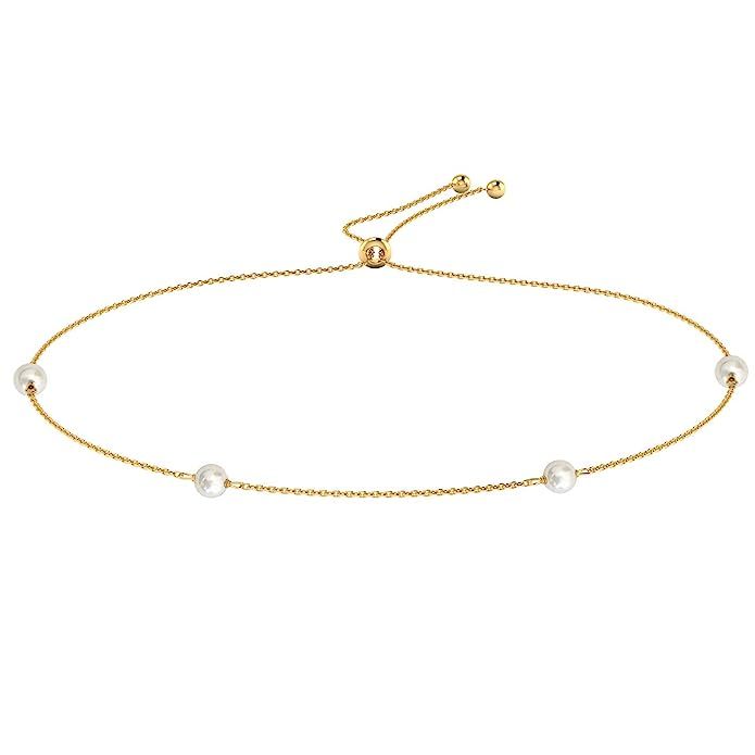 Pearl Bracelets for Women - Freshwater Pearls 14k Gold Chain Women Bracelets or Bracelet for Girl... | Amazon (US)