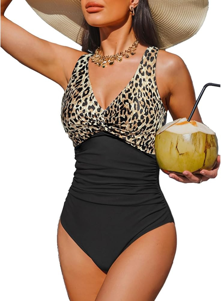 Holipick Women Tummy Control One Piece Swimsuit - Push Up Bathing Suit Full Coverage Slimming Swi... | Amazon (US)