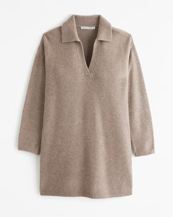 Women's Collared Mini Sweater Dress | Women's Dresses & Jumpsuits | Abercrombie.com | Abercrombie & Fitch (US)