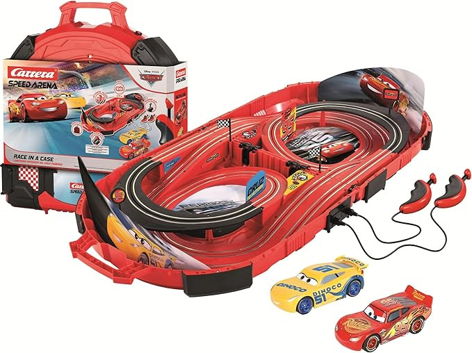 Carrera Speed Arena Disney Pixar Cars - Portable Slot Car Race Track Includes 2 Cars Lightning Mc... | Amazon (US)