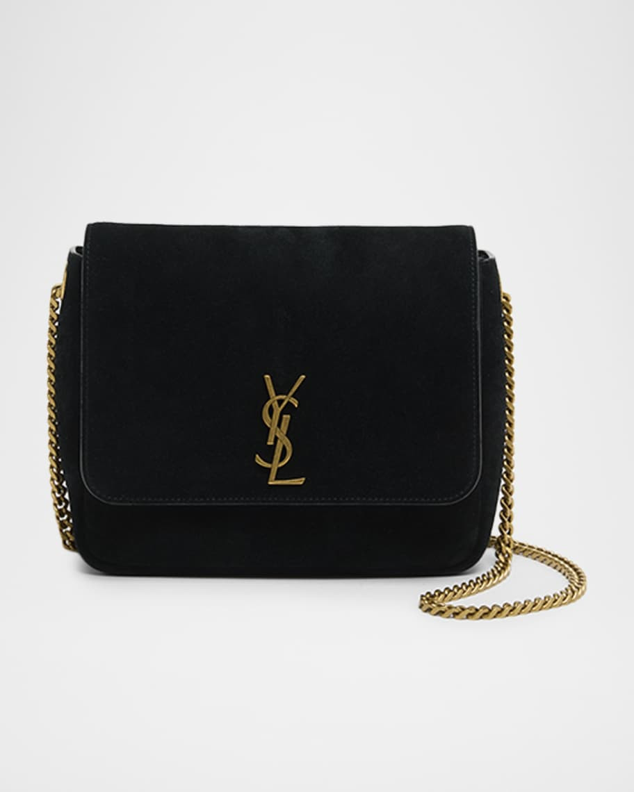 Saint Laurent Kate YSL Flap Shoulder Bag in Suede | Neiman Marcus