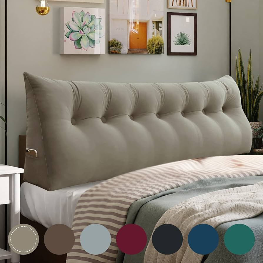 WOWMAX Large Bolster Triangular Headboard Backrest Positioning Support Back Pillow for Sitting in... | Amazon (US)