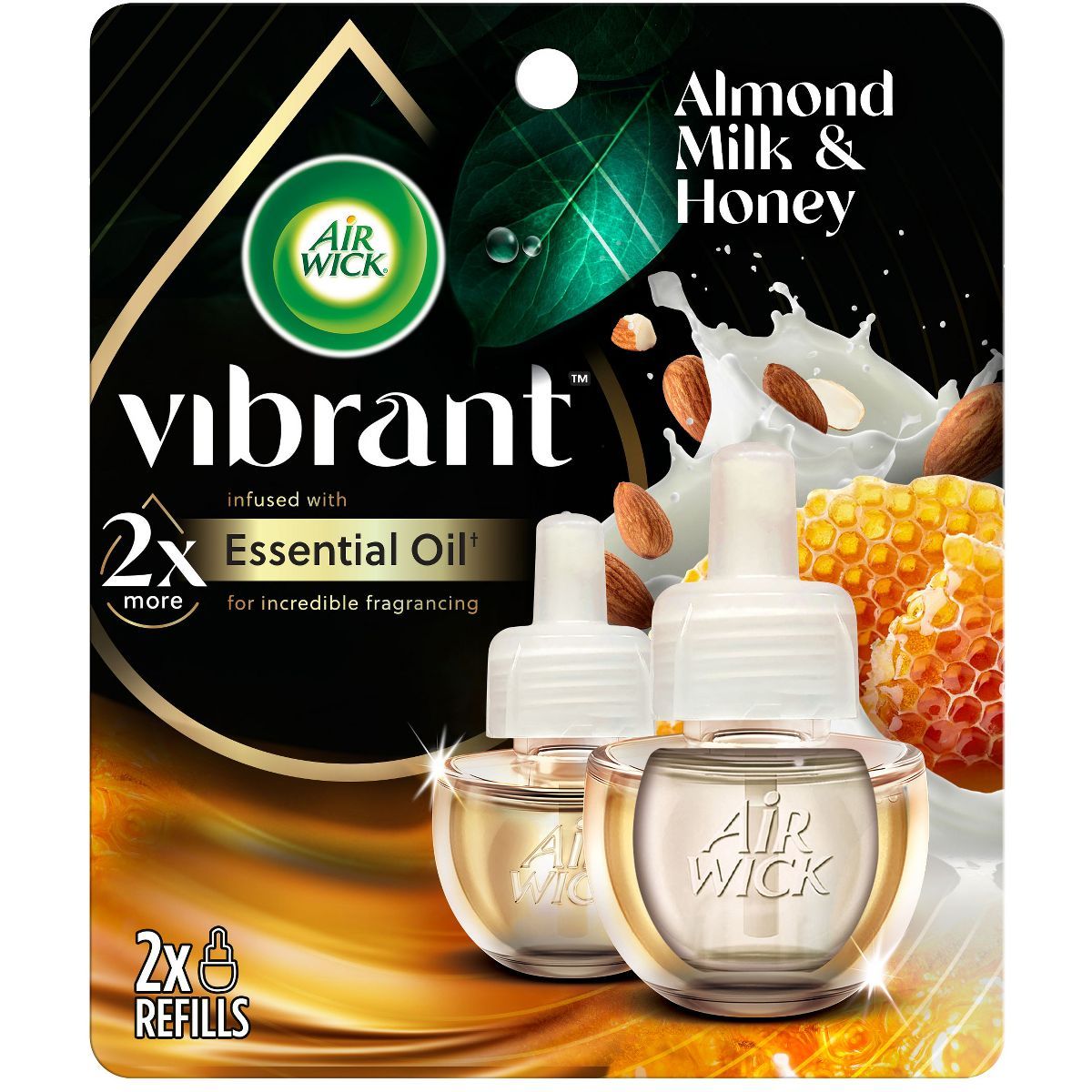 Air Wick Vibrant Scented Oil Air Freshener Refill - Almond Milk & Honey - 1.34 fl oz/2pk | Target