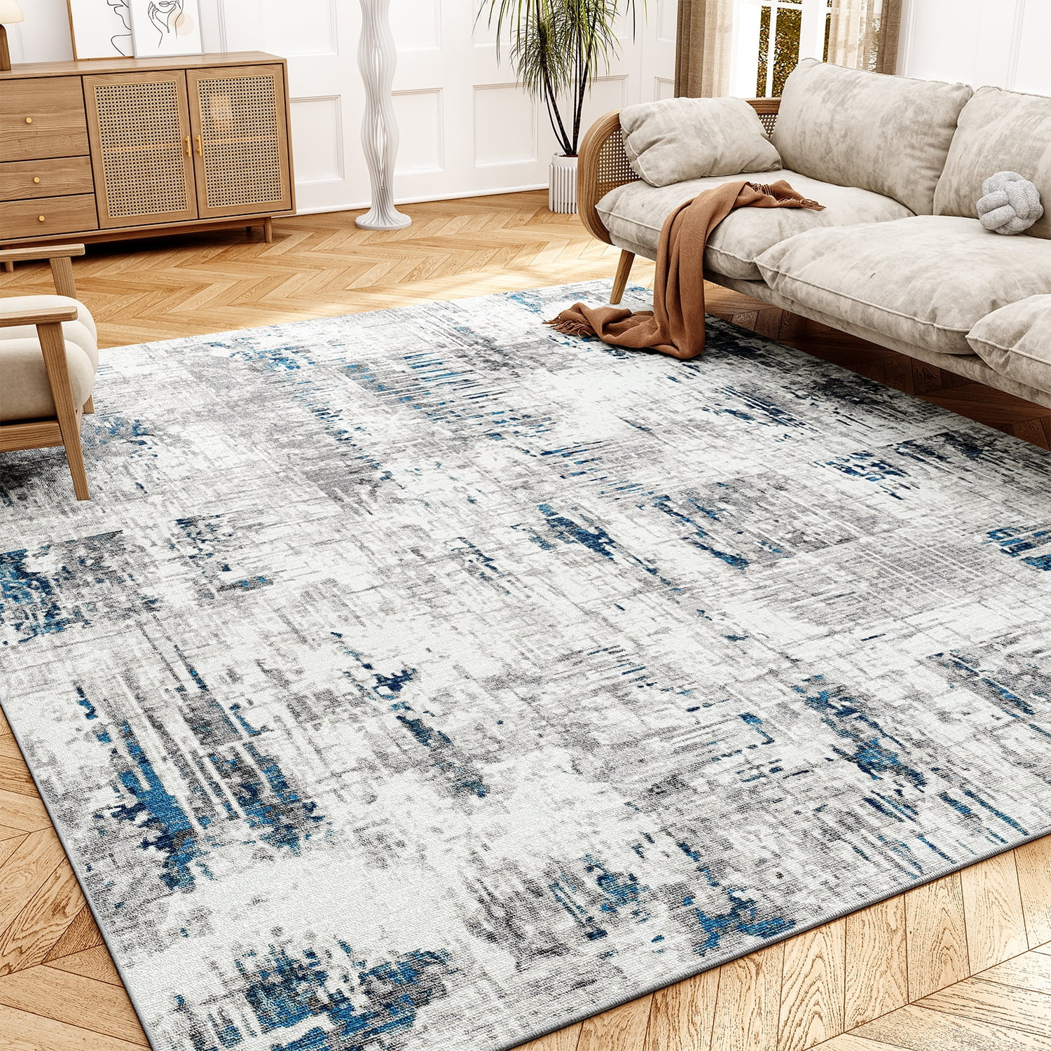 SIXHOME 5'x7' Area Rugs for Living Room Modern Abstract Area Rugs Machine Washable Rugs Distresse... | Walmart (US)