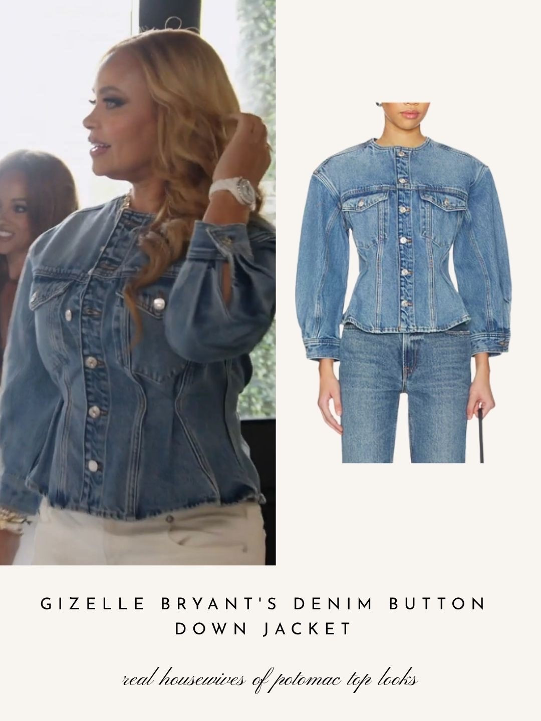 Gizelle Bryant’s Denim Button Down Jacket