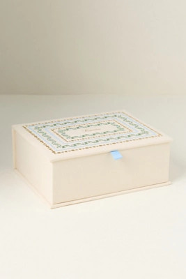 Rifle Paper Co. Delphine Large Embroidered Keepsake Box | Anthropologie (US)