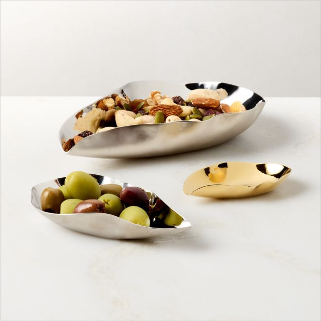 Stainless Steel and Brass 3-Piece Nesting Oyster Pinch Bowl Set | CB2