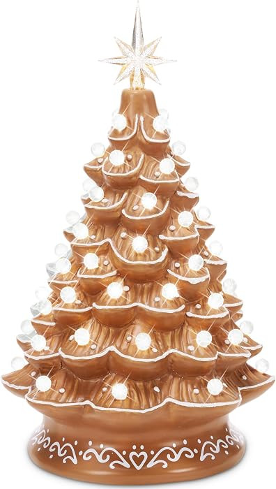 Best Choice Products 15in Ceramic Christmas Tree, Pre-lit Hand-Painted Tabletop Holiday Tree, 2 S... | Amazon (US)