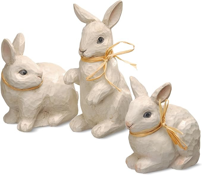 National Tree Set of 3 Assorted Woodcut Appearance Rabbits (RAE-EK150044) | Amazon (US)
