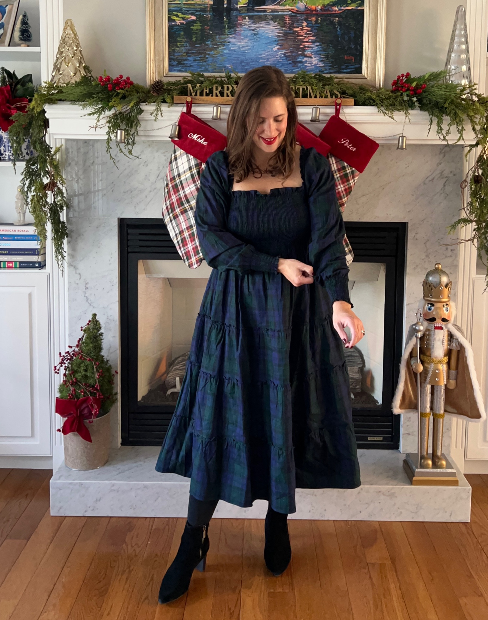 Outfits I can’t wait to wear this holiday season! Hill House tartan dress in size small 

#LTKHoliday #LTKSeasonal