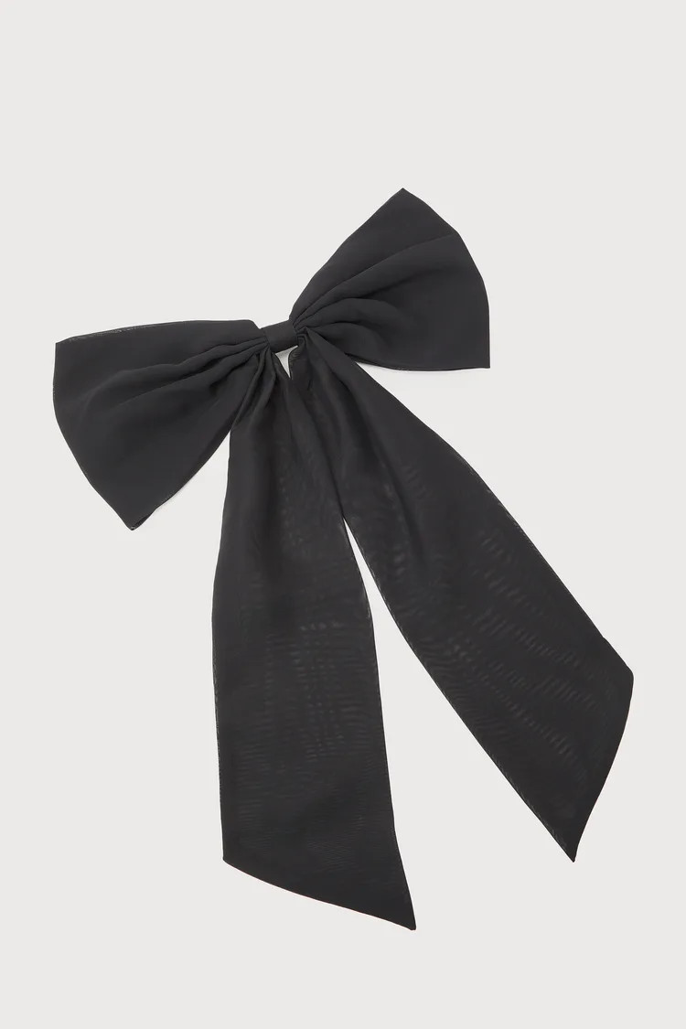 Dramatic Refinement Black Oversized Bow Hair Clip | Lulus