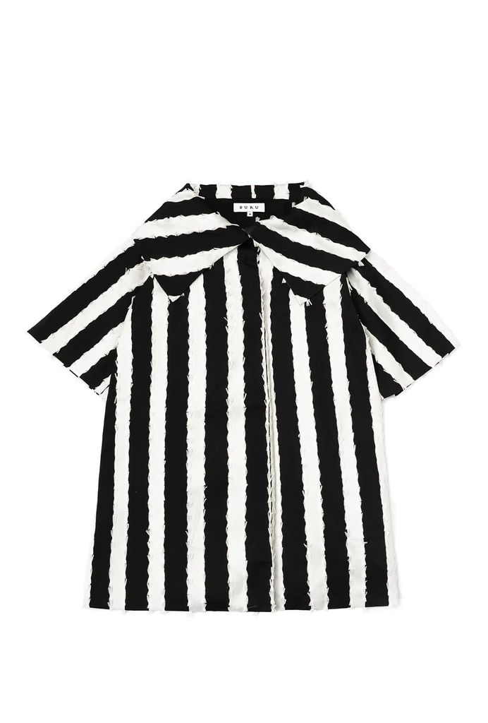 Car Coat - Black & White Bow Stripe | Shop BURU