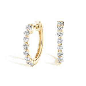 18K Yellow Gold Marseille Diamond Hoop Earrings (1/2 ct. tw.) | Brilliant Earth