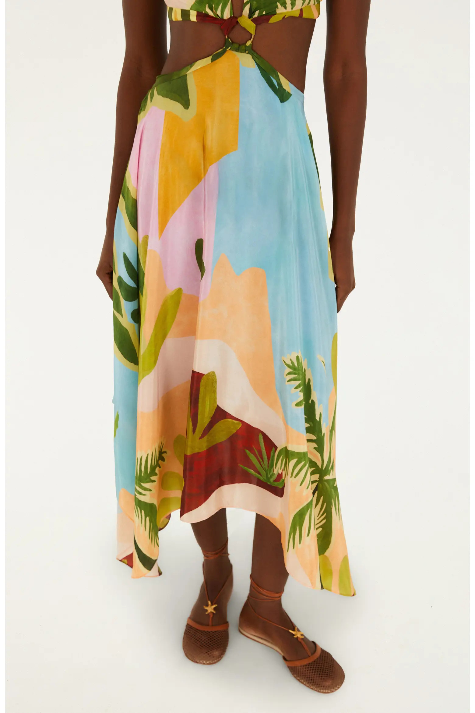 FARM Rio Tropical Painting Cutout Detail Maxi Dress (Women) | Nordstrom | Nordstrom