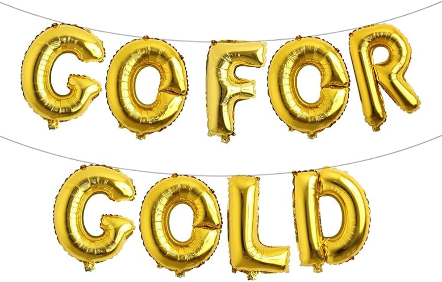 Sports 2024 Themed Party Decorations,Champion Trophy Aluminum Foil Balloon,Glitter Go For Gold Ba... | Amazon (US)