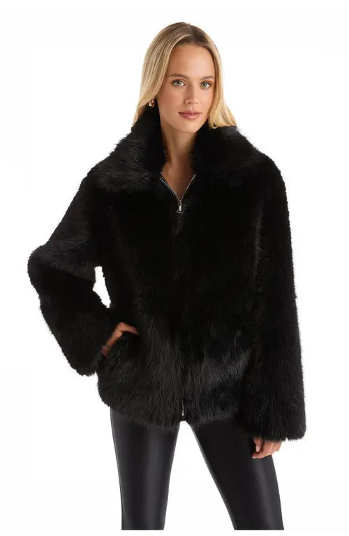 The Noli Shop Dani Faux Fur Coat in Black at Nordstrom, Size Small | Nordstrom
