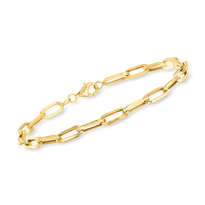 10kt Yellow Gold Paper Clip Link Bracelet | Ross-Simons
