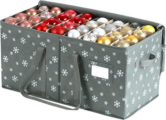 Christmas Ornament Storage Box with Zippered Closure [1-Pack] Christmas Balls Holiday Ornaments H... | Amazon (US)