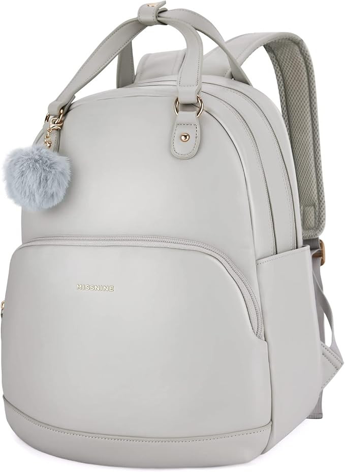 Missnine Women Backpack Purse Fashion Leather Large Backpack 2 Compartments Travel School College... | Amazon (US)