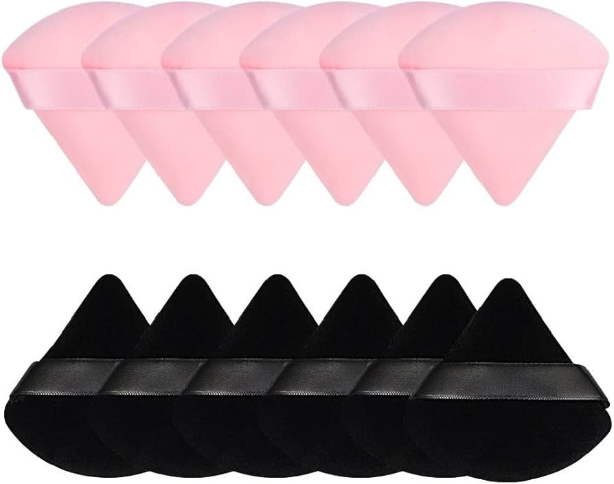 Pimoys 12 Pieces Powder Puff Face Triangle Makeup Puff Soft Velour Puffs for Loose Powder Cosmeti... | Amazon (US)