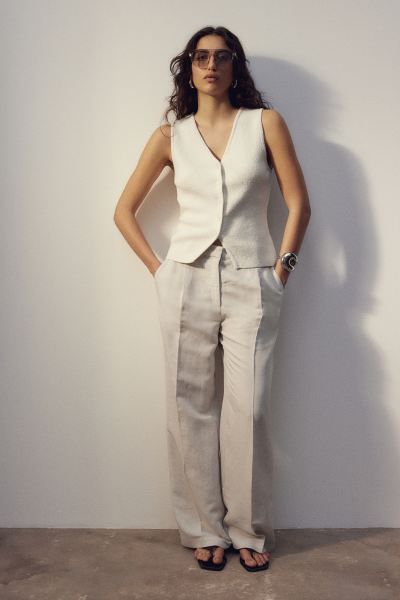 Linen-blend trousers | H&M (UK, MY, IN, SG, PH, TW, HK)