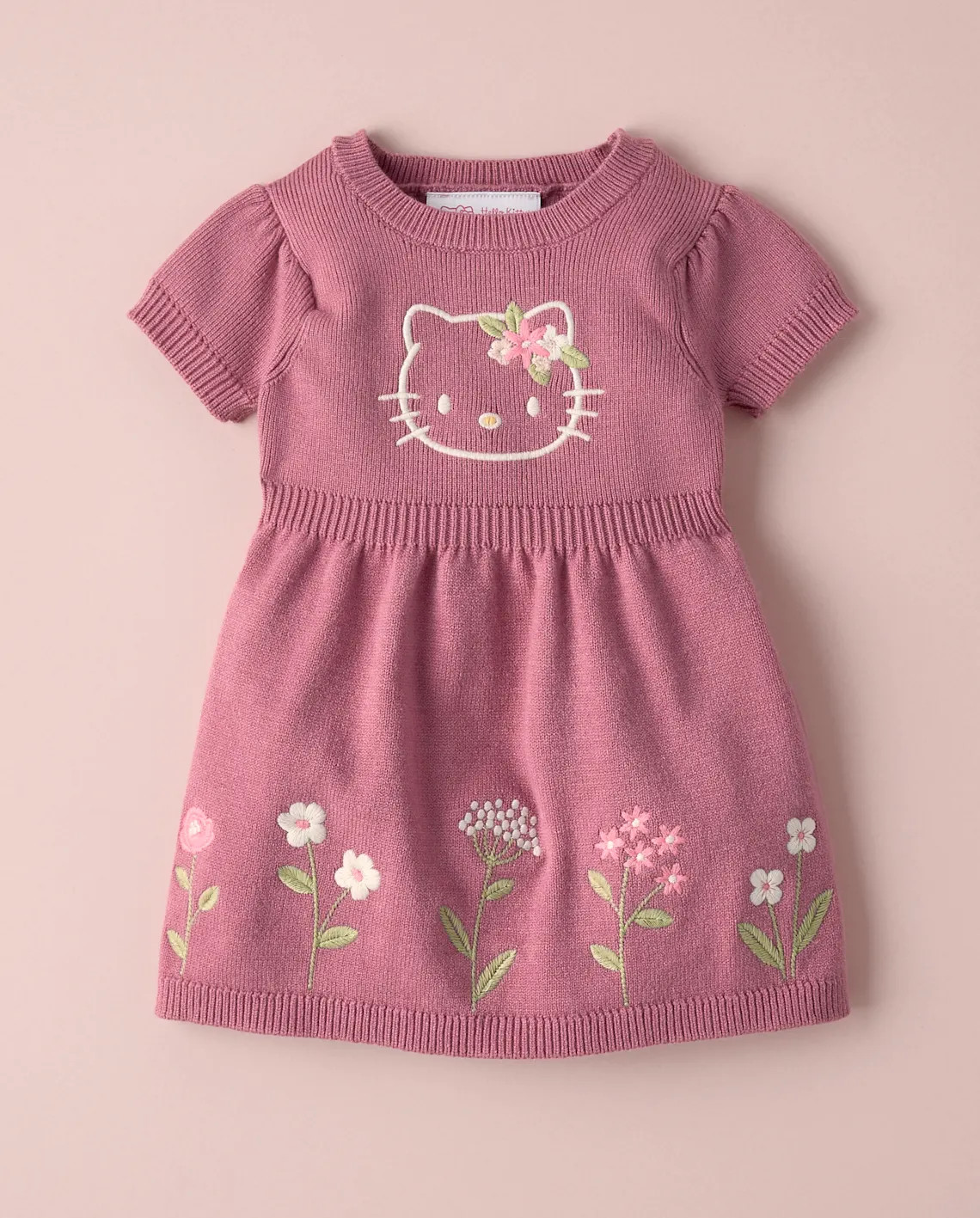 Baby Girls Hello Kitty Embroidered Floral Sweater Dress - PINK | Gymboree | Gymboree