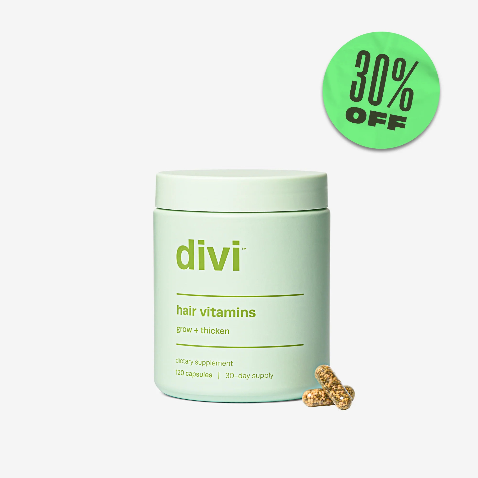 Divi Hair Vitamins | Hair Supplement Formulated For Thicker, Fuller Hair | Divi Official