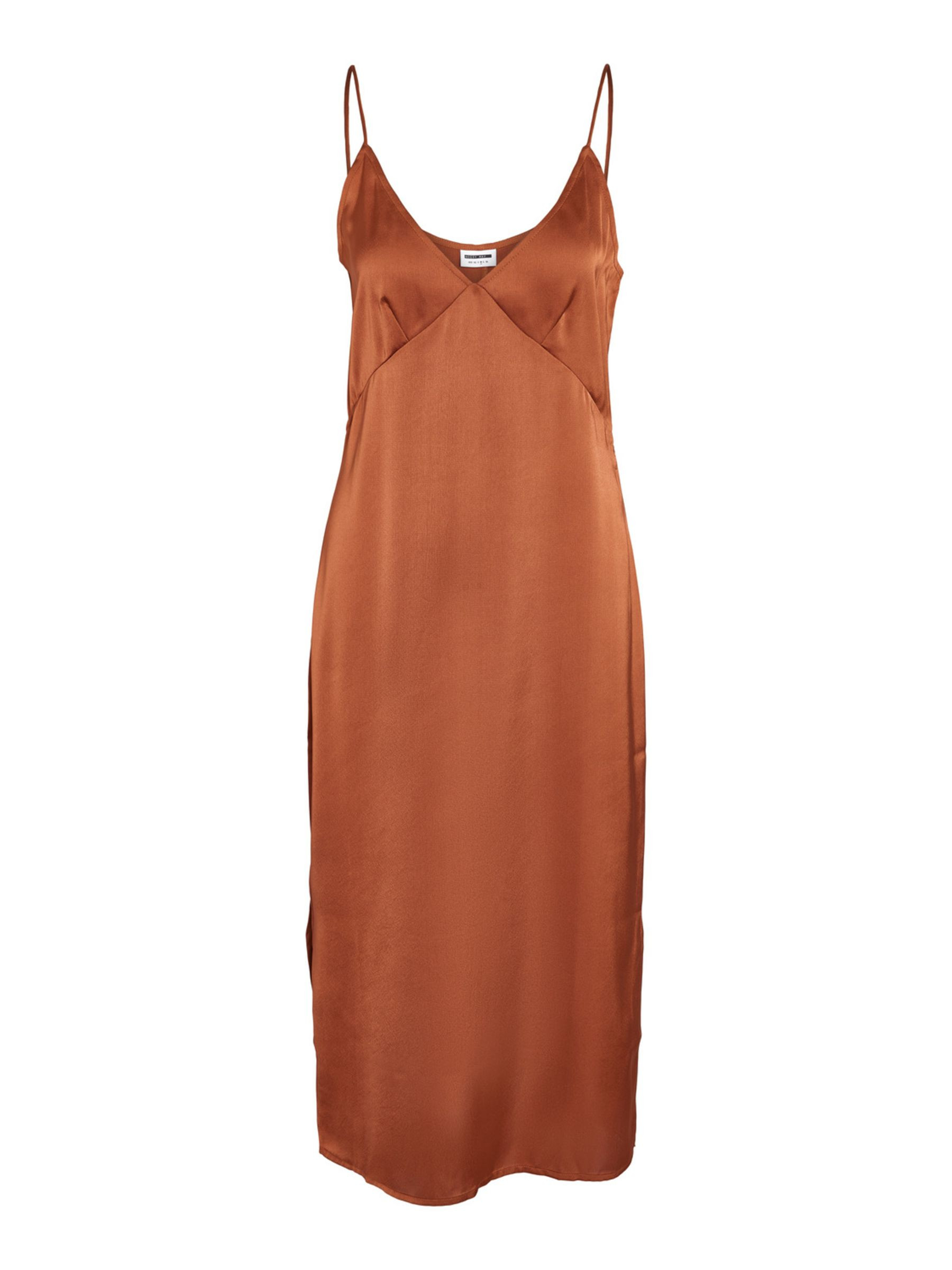 LONG SATIN DRESS | Brown | NOISY MAY® | Noisy May
