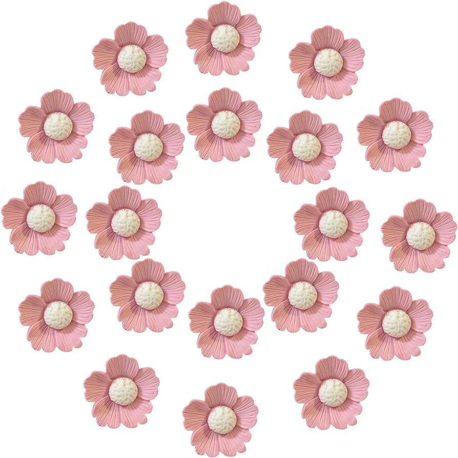 20 PCS 3D Flower Magnets,Strong Pink Fridge Magnets, Cute Fridge Fagnets,Flower Magnets for White... | Amazon (US)