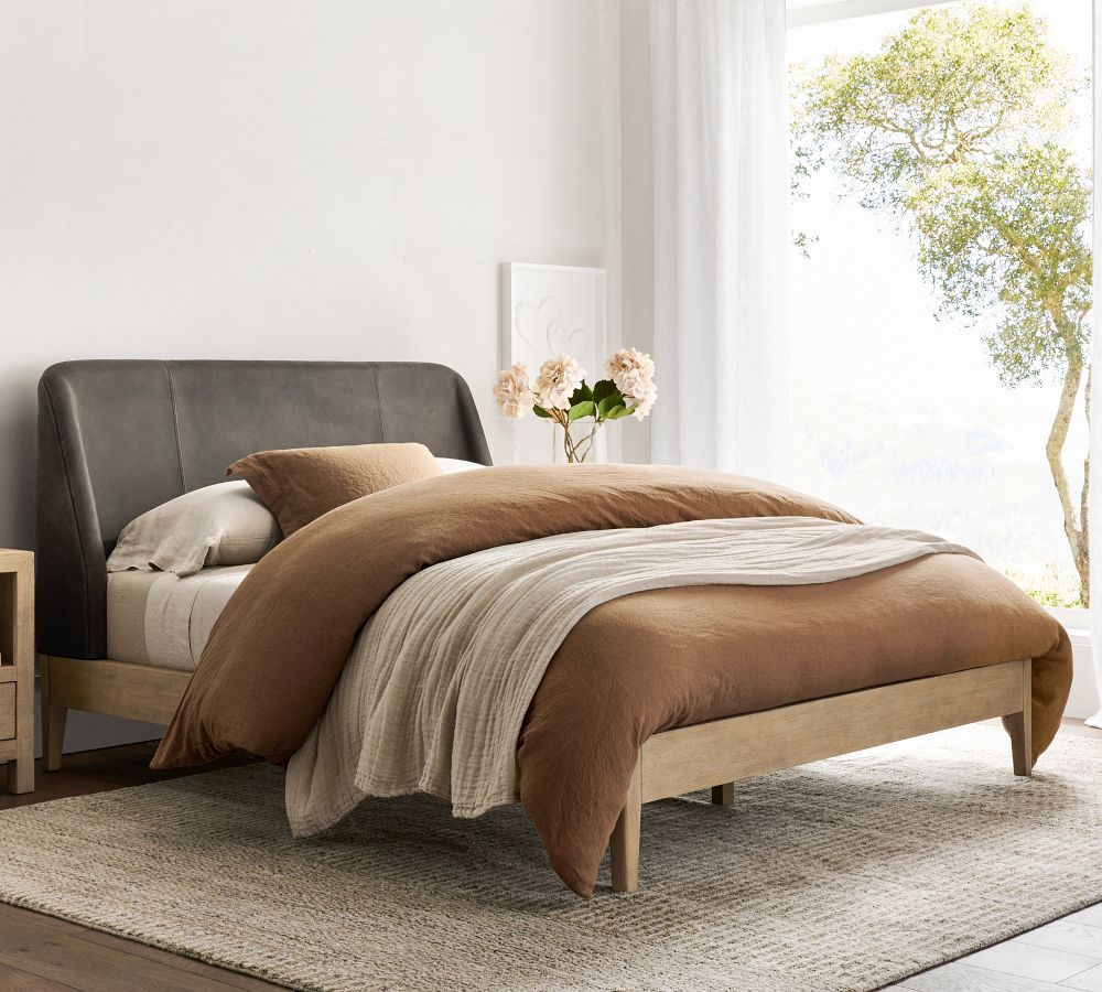 Layton Leather Bed | Pottery Barn (US)