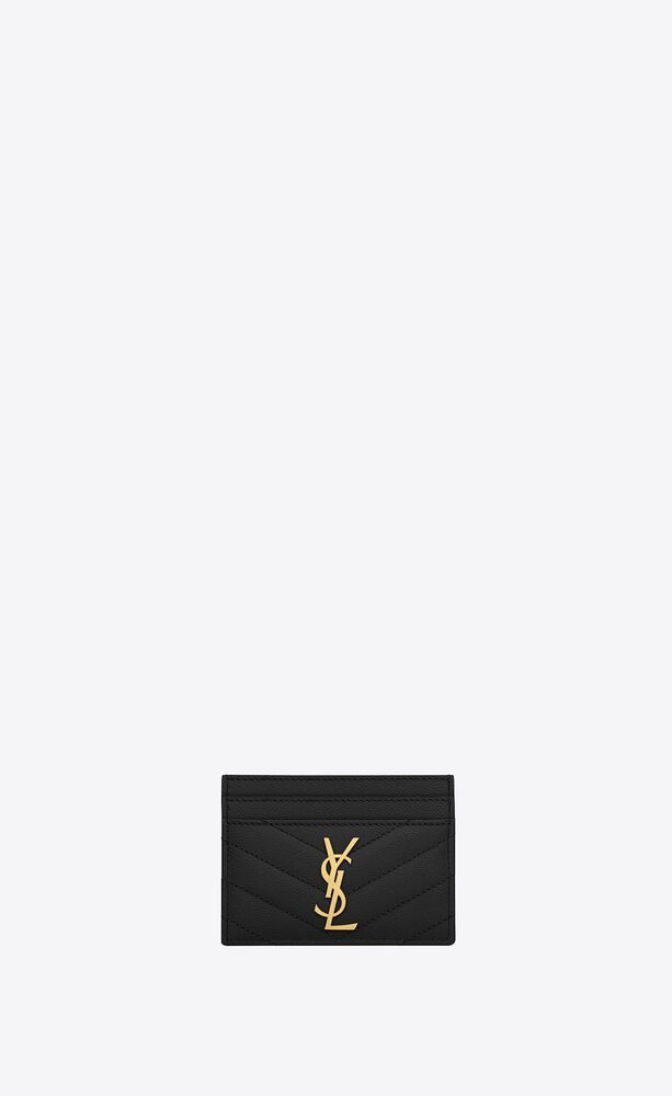 cassandre matelassé card case in grain de poudre embossed leather | Saint Laurent Inc. (Global)