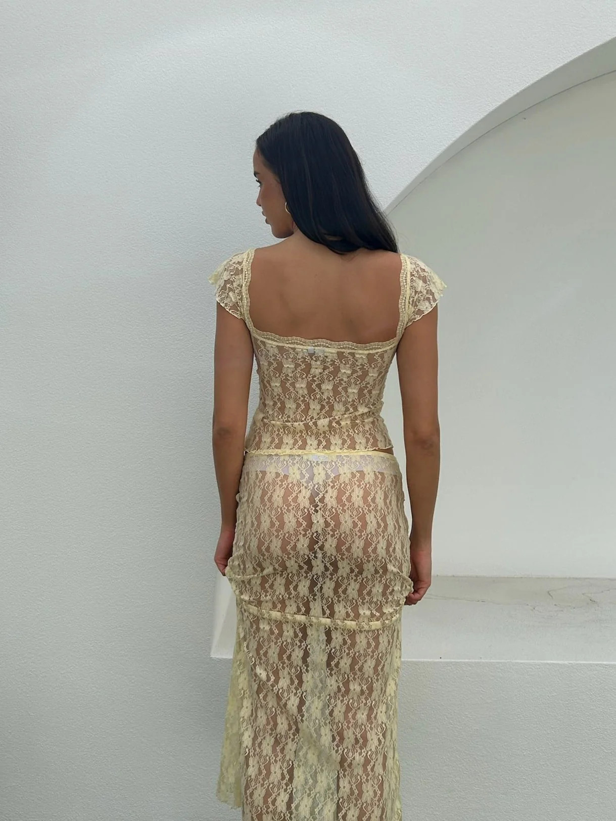 Yellow Lace Sleeve Top | All for Mimi