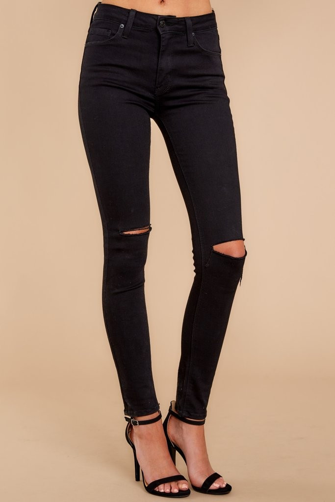 Off She Goes Black Skinny Jeans | Red Dress 