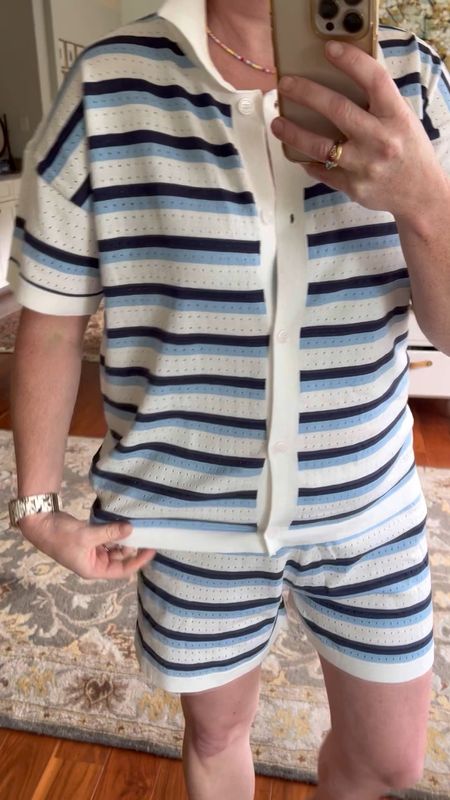 Keeper or return? 

Swim and loungewear coverup. Sweater button down short set. Stripes. 
Grandpa vibes? 

#LTKTravel #LTKSeasonal #LTKSwim