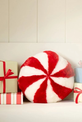 Peppermint Faux-Fur Pillow | Anthropologie (US)