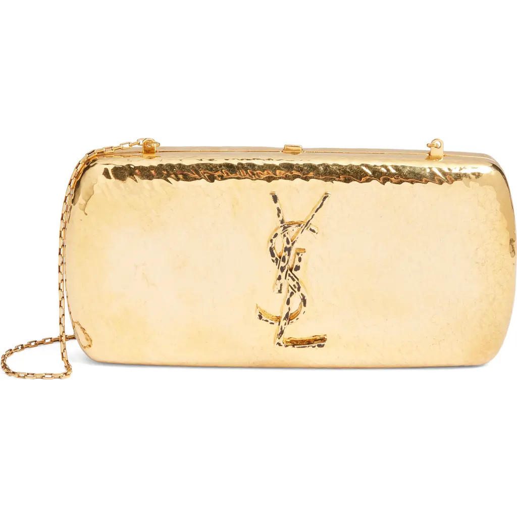 Saint Laurent Metal Evening Clutch in Gold at Nordstrom | Nordstrom