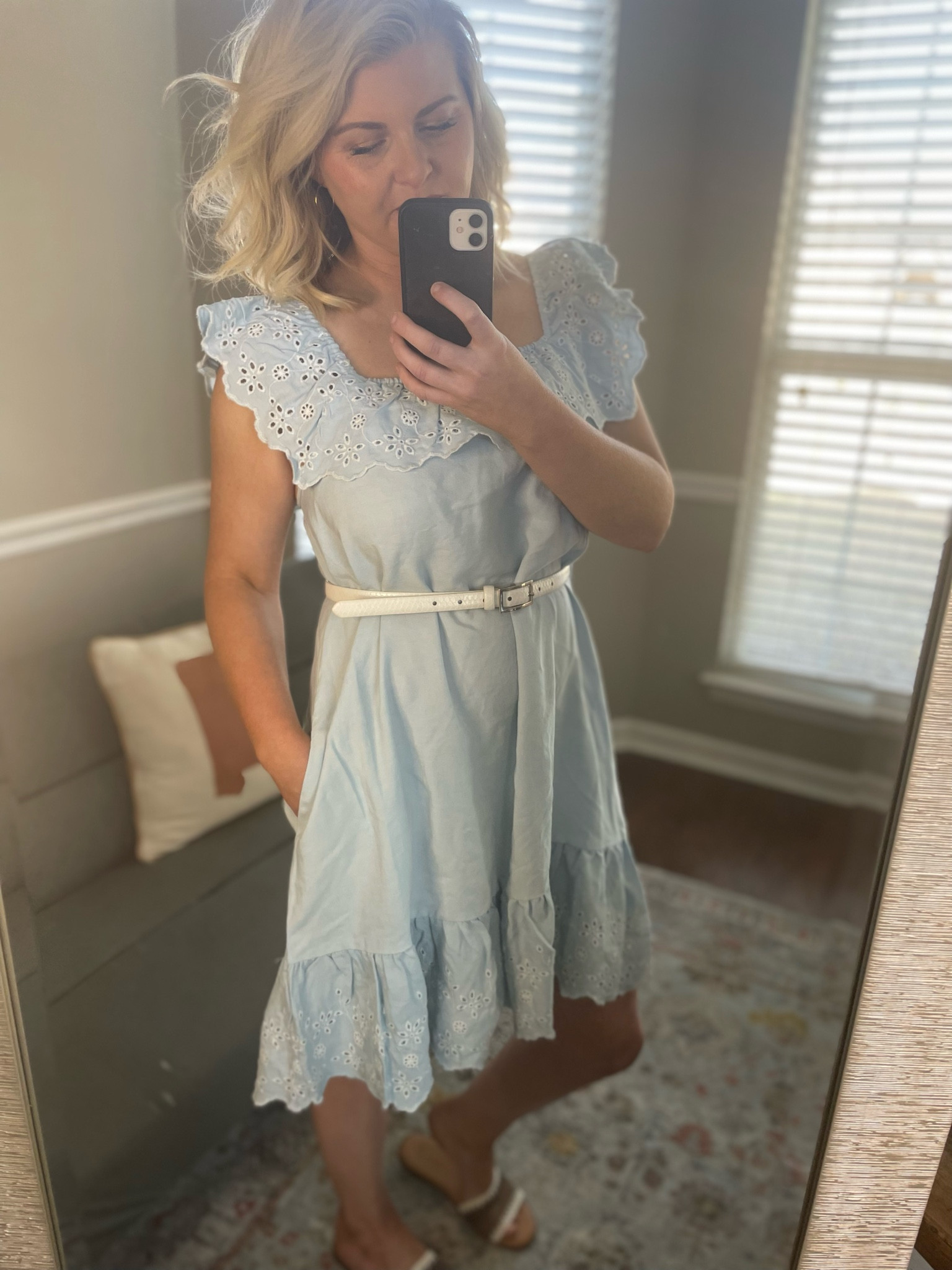 Pull on this Walmart bleached denim Dress for a feminine look, designed with a flowy A-line silhouette and pretty eyelet ruffles at the neckline and hem. On-seam pockets and such a soft material! Wear it loose or add a dress belt to flatter your shape. 

This dress does run a little big. I’m wearing a medium here but will exchange for a small! 

#dresses #summeroutfit #summerdate #datenight #mothersday #affordable #walmart #walmartfashion #denimdress #summerdress #vacation 

#LTKstyletip #LTKSeasonal #LTKfit