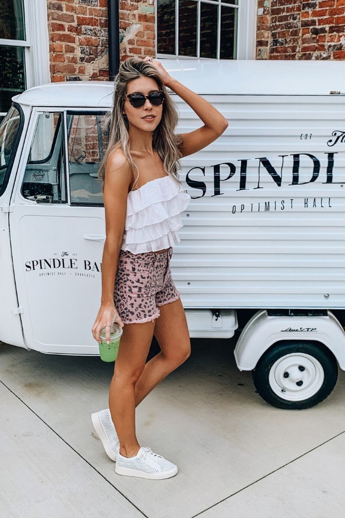 Taking A Spin Ruffle Crop Top - White | ivy & leo