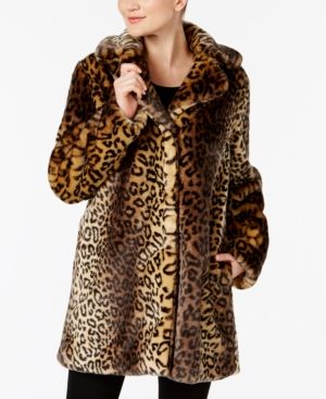 Laundry by Shelli Segal Leopard-Print Faux-Fur Coat | Macys (US)