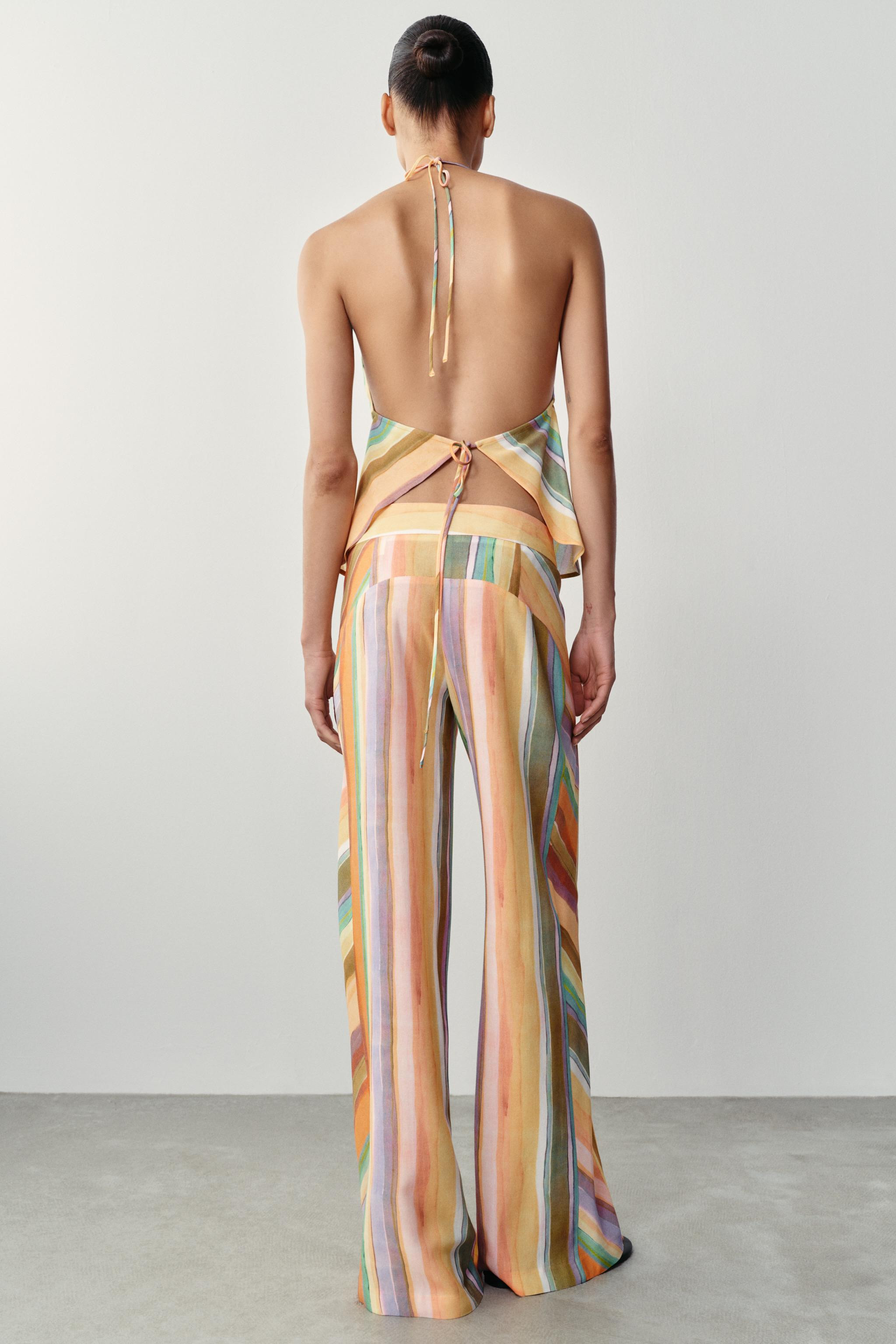 STRIPED WIDE-LEG TROUSERS | Zara UK