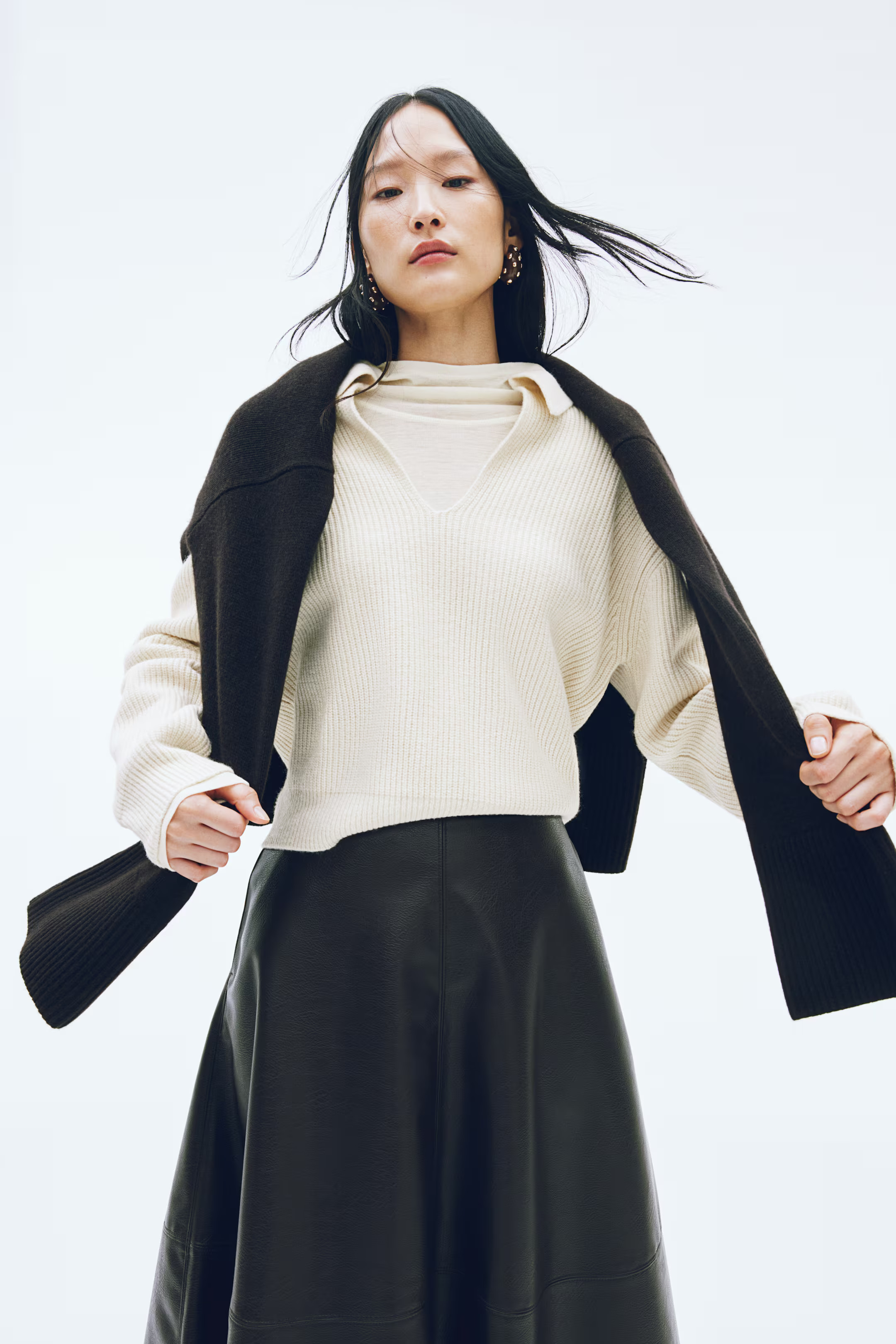 Rib-Knit Sweater with Collar | H&M (US + CA)