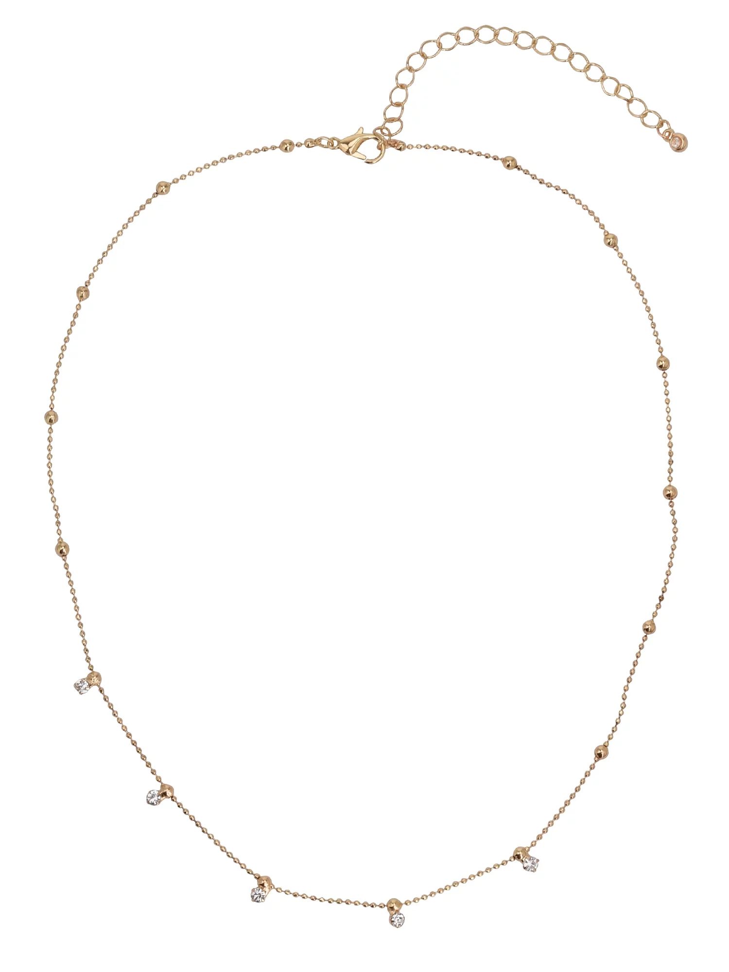 Time And Tru Women's Gold Tone Crystal Dangle Delicate Necklace | Walmart (US)