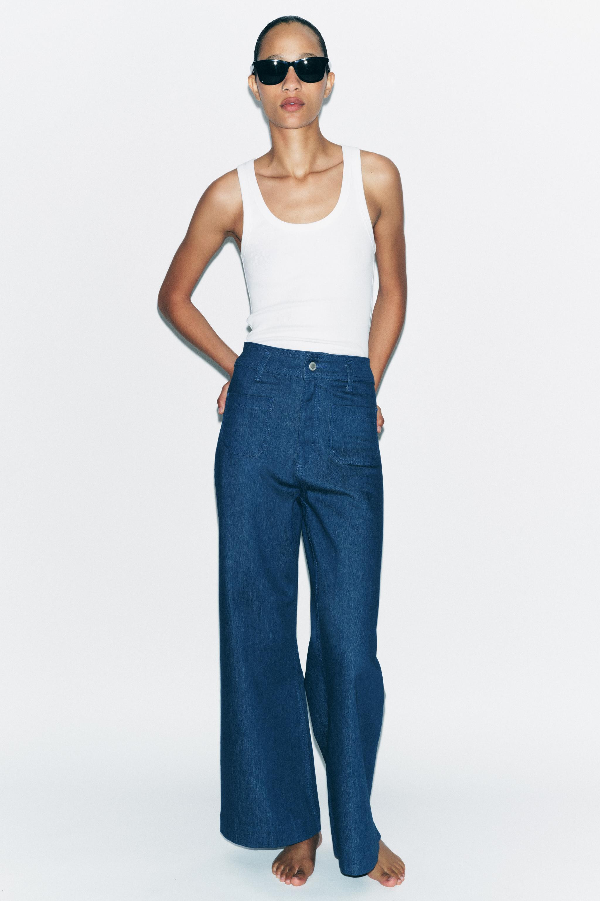 ZW COLLECTION HIGH WAIST WIDE LEG JEANS | Zara US