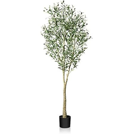 Phimos Artificial Olive Tree Tall Fake Potted Olive Silk Tree with Planter Large Faux Olive Branches | Amazon (US)