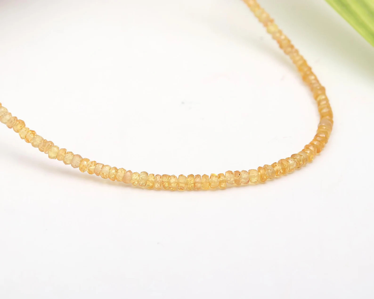 Yellow Sapphire Necklace: Sterling Silver Rondelle Bead, Gemstone Jewelry - Etsy | Etsy (Global)
