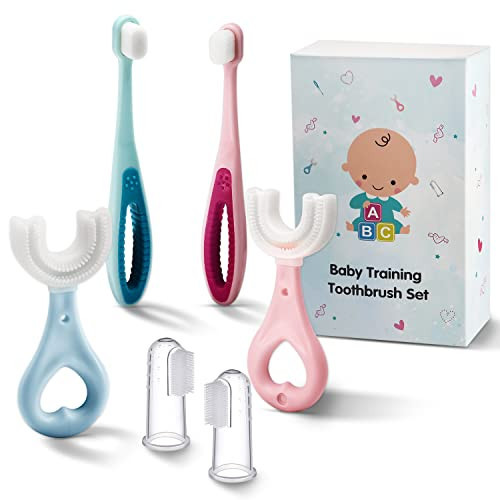 Frerdui 6 in 1 Baby Training Toothbrush Set - Infant to Toddler Toothbrush Oral Care Silicone Toothbrush for Baby - Food Grade Silicone,Extra Soft Bristles,Perfect for 6+,12+,24+ Months | Amazon (US)