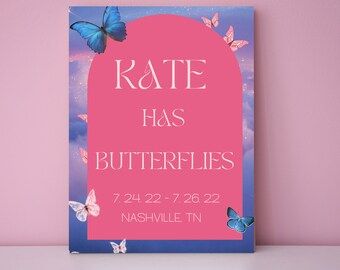 KATE | You Give Me Butterflies bachelorette Invitation, cosmic cowgirl, kacey musgraves, Editable... | Etsy (US)